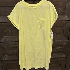 GAP T-shirt dress, neon yellow.  Women’s L, new with tags.